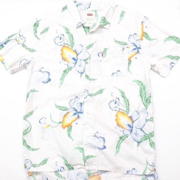 Levi's Hawaiian print tropical men's button down shirt - Picture 1 of 5